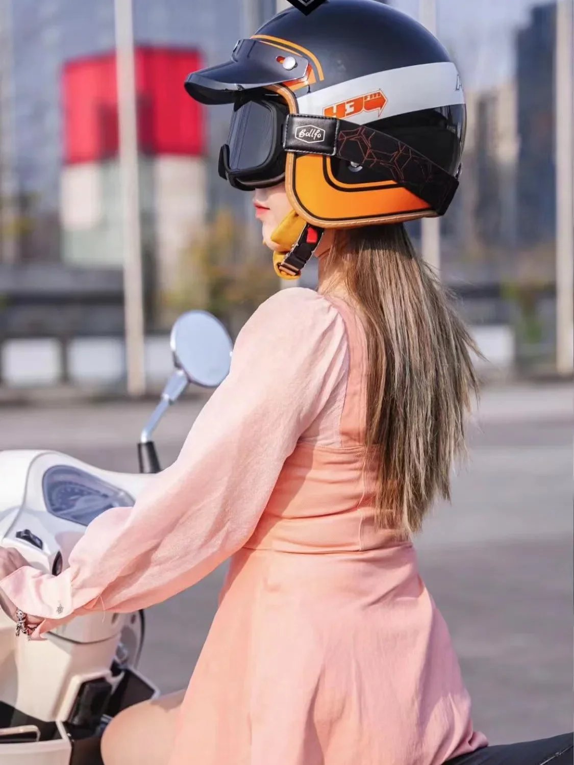 DOT Certification Women and Men Classical Carbon Fiber Motorcycle 3/4 Helmet Adults Moto Electric Scooter Open Face Helmet