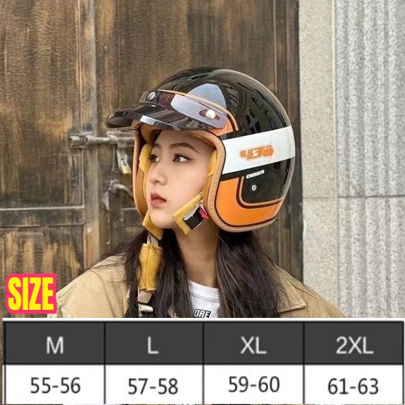 DOT Certification Women and Men Classical Carbon Fiber Motorcycle 3/4 Helmet Adults Moto Electric Scooter Open Face Helmet
