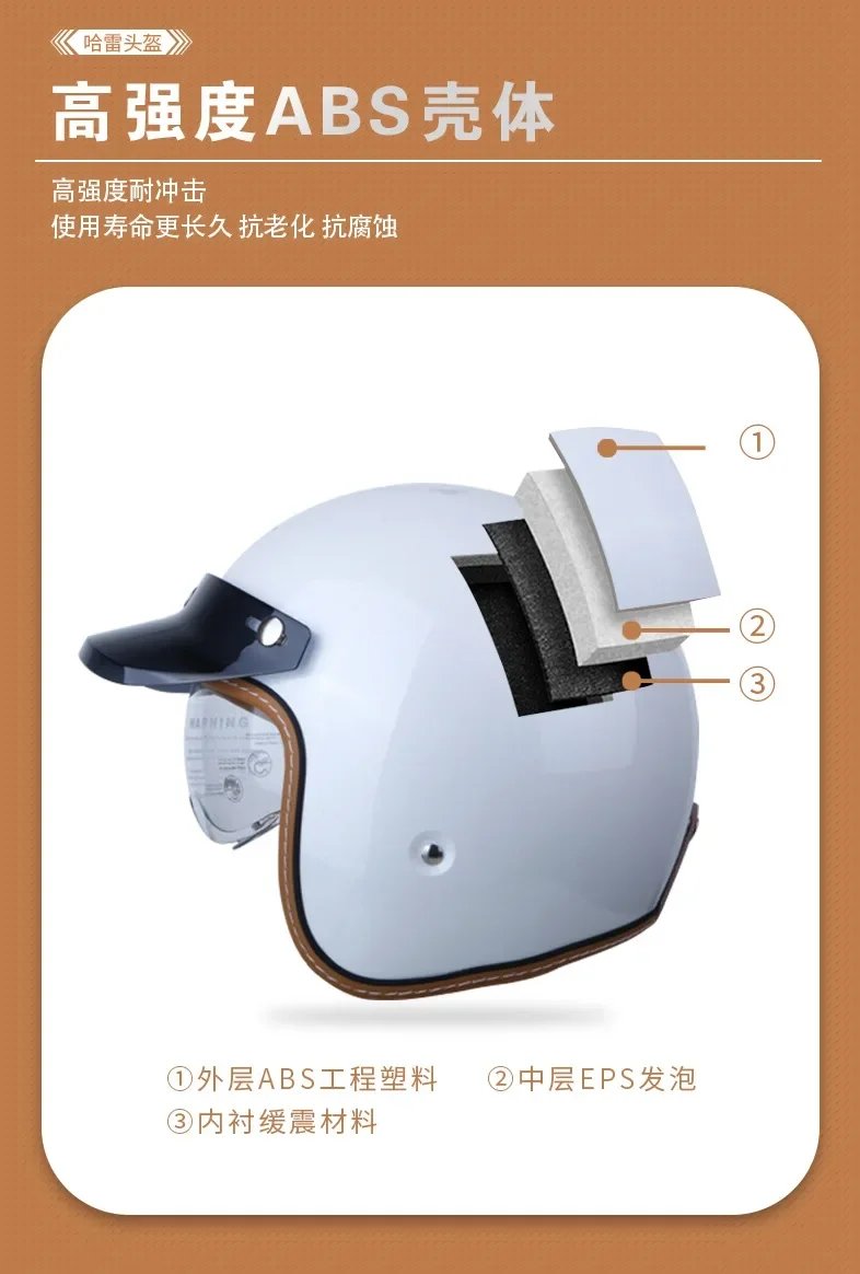 DOT Certification Women and Men Classical Carbon Fiber Motorcycle 3/4 Helmet Adults Moto Electric Scooter Open Face Helmet