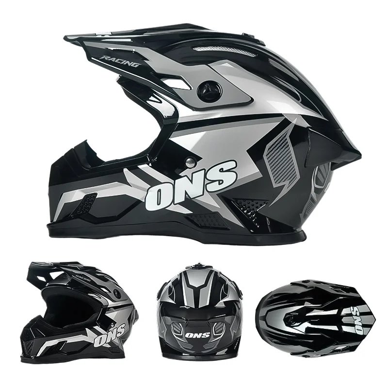 DOT Certification Mountain Bike Off-road Helmet With Protective Goggles and Gloves Cotton Lining ABS Motocross Motorcycle Helmet
