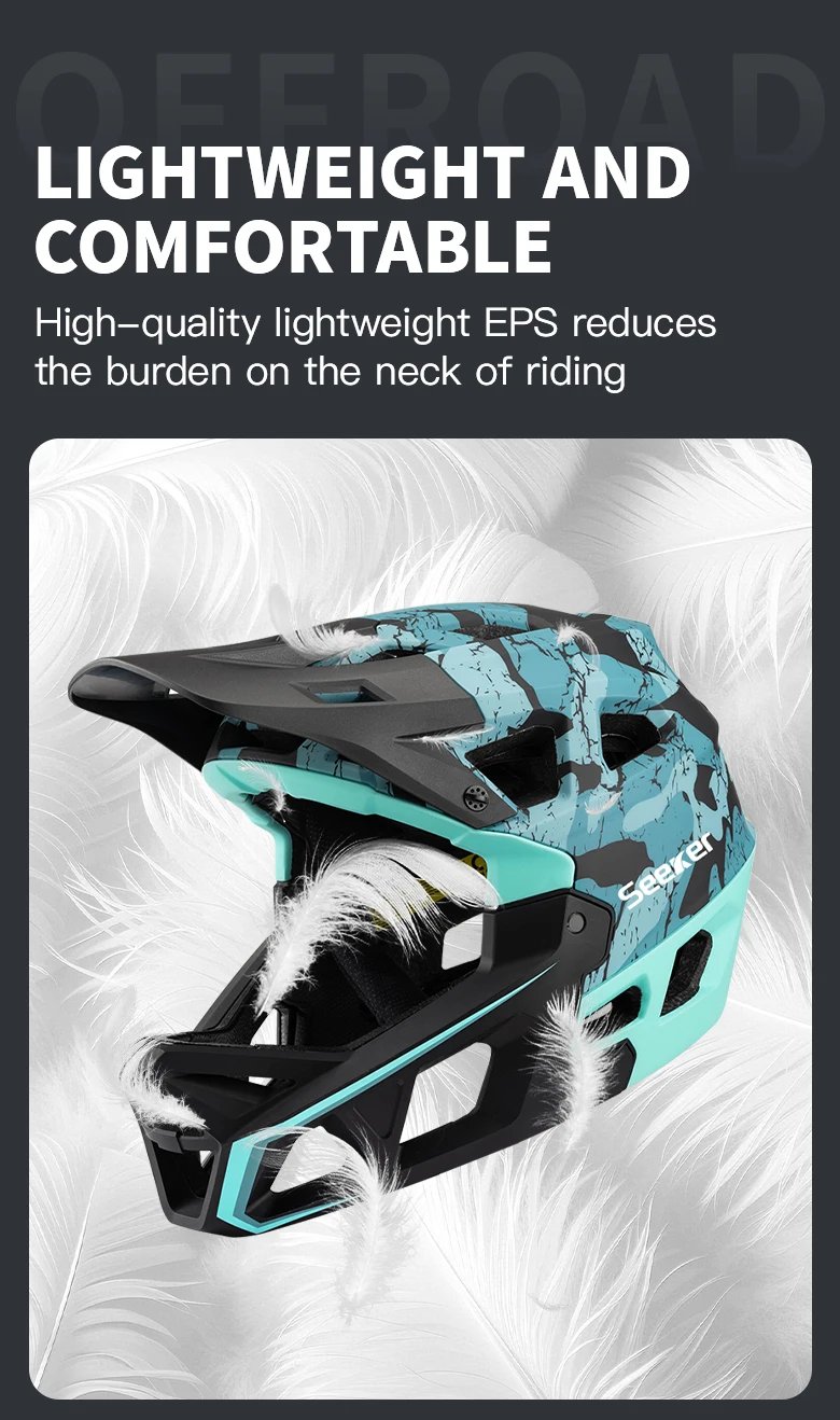 Seeker Mountain Bike Full-Face Helmet Adult Downhill DH Off-Road MTB Helmet Ventilated Visor Brim Bicycle Riding Safety Helmet Seeker Mountain Bike Full-Face Helmet Adult Downhill DH Off-Road MTB Helmet Ventilated Visor Brim Bicycle Riding Safety Helmet