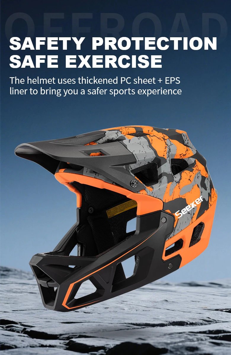 Seeker Mountain Bike Full-Face Helmet Adult Downhill DH Off-Road MTB Helmet Ventilated Visor Brim Bicycle Riding Safety Helmet Seeker Mountain Bike Full-Face Helmet Adult Downhill DH Off-Road MTB Helmet Ventilated Visor Brim Bicycle Riding Safety Helmet