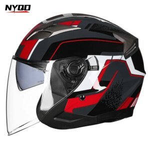 GXT G708 Motorcycle Half-Face Helmet with Dual Visor Anti-fog Lightweight All-season Durable Safety Cap for Men & Women