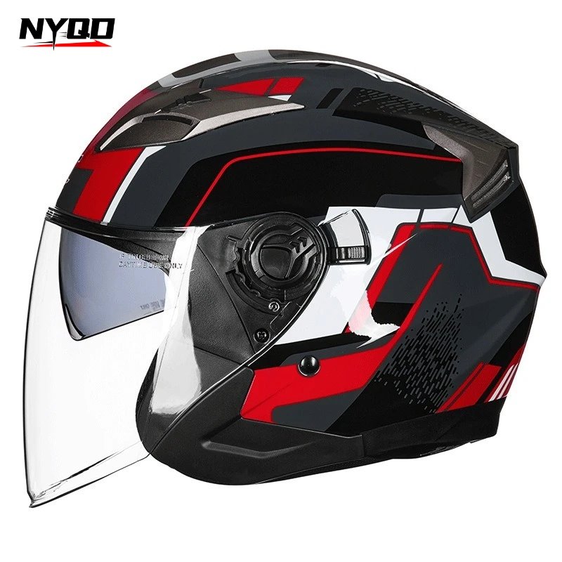 GXT G708 Motorcycle Half-Face Helmet with Dual Visor Anti-fog Lightweight All-season Durable Safety Cap for Men & Women