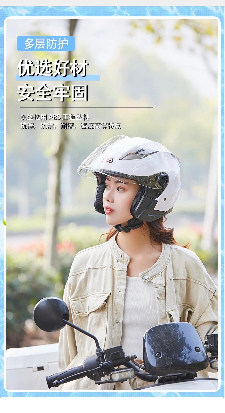 GXT G708 Motorcycle Half-Face Helmet with Dual Visor Anti-fog Lightweight All-season Durable Safety Cap for Men & Women