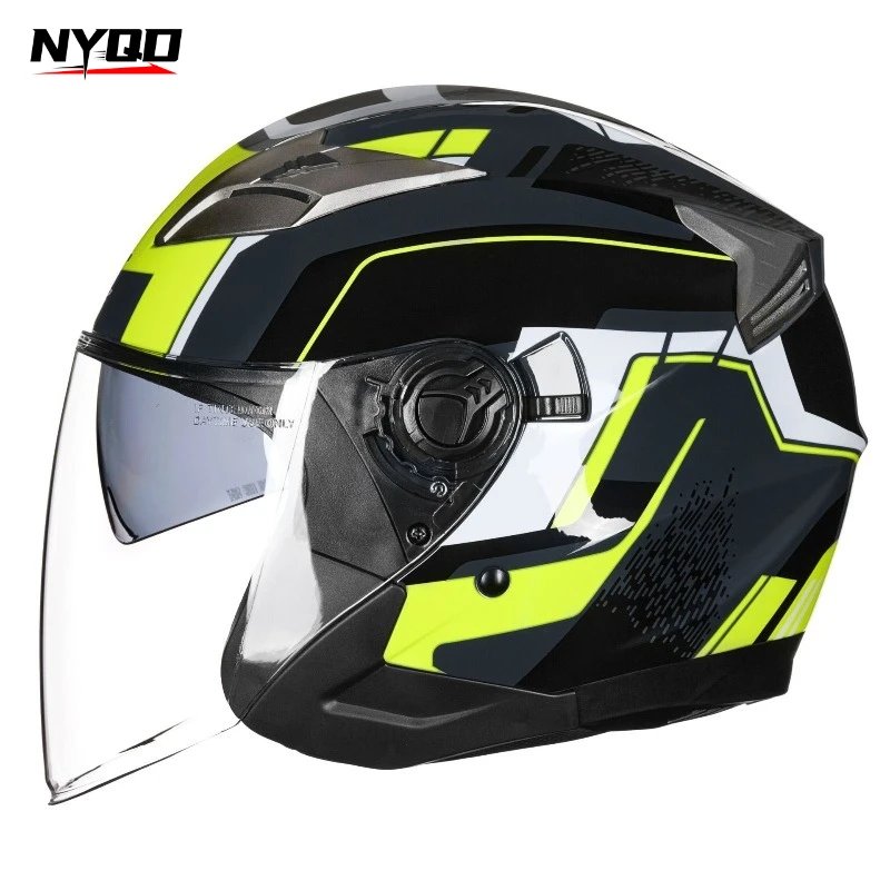GXT G708 Motorcycle Half-Face Helmet with Dual Visor Anti-fog Lightweight All-season Durable Safety Cap for Men & Women