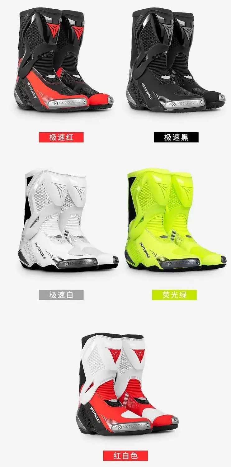 Motowolf Motorcycle Riding Boots Motobike Riding Shoes High-top Racing Boots Off-road Professional Four-season Rider Gear Men