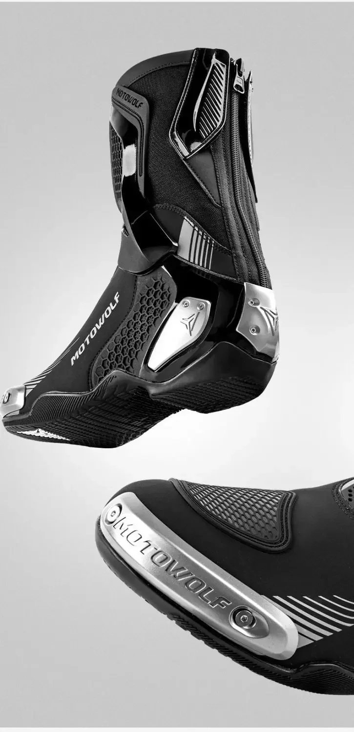 Motowolf Motorcycle Riding Boots Motobike Riding Shoes High-top Racing Boots Off-road Professional Four-season Rider Gear Men