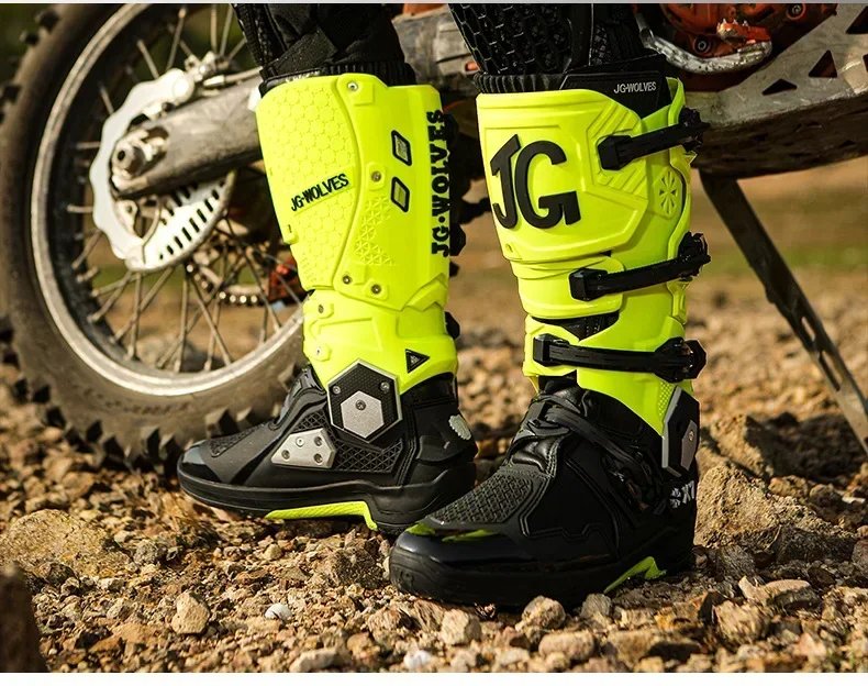 Motorcycle Boots Men Professional Motorcycle Boots Mens Long Motocross Off Road Racing Boots Wear Resistant Botas Para Moto