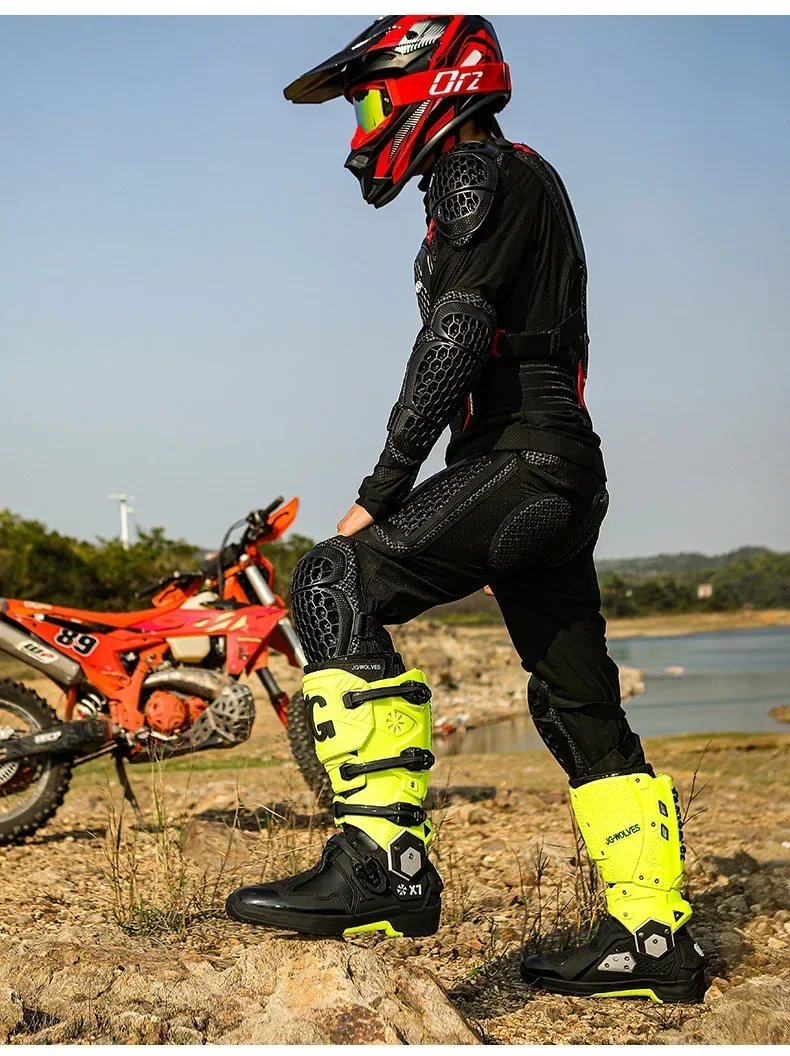 Motorcycle Boots Men Professional Motorcycle Boots Mens Long Motocross Off Road Racing Boots Wear Resistant Botas Para Moto