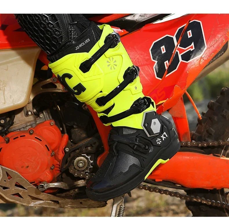 Motorcycle Boots Men Professional Motorcycle Boots Mens Long Motocross Off Road Racing Boots Wear Resistant Botas Para Moto