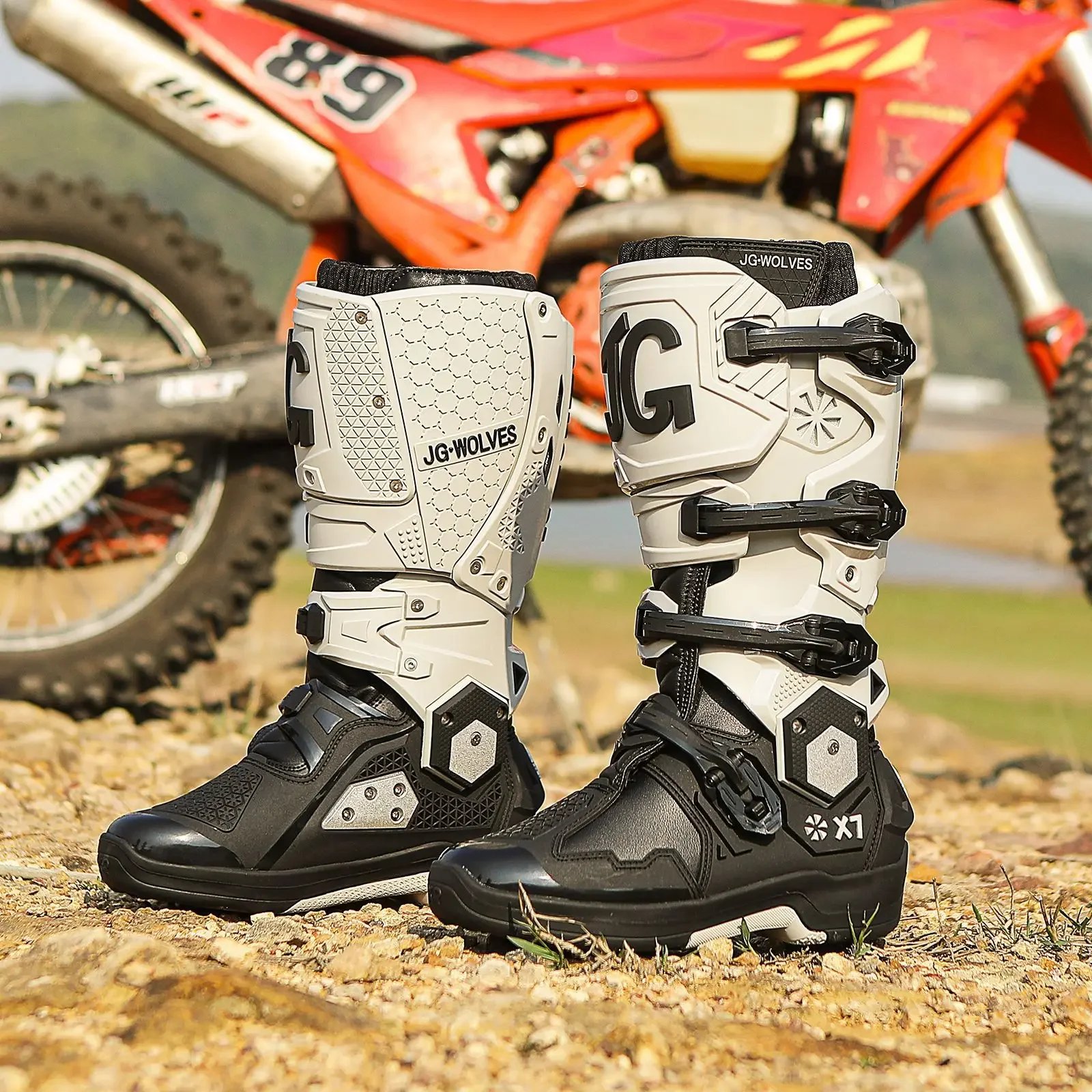 Motorcycle Boots Men Professional Motorcycle Boots Mens Long Motocross Off Road Racing Boots Wear Resistant Botas Para Moto