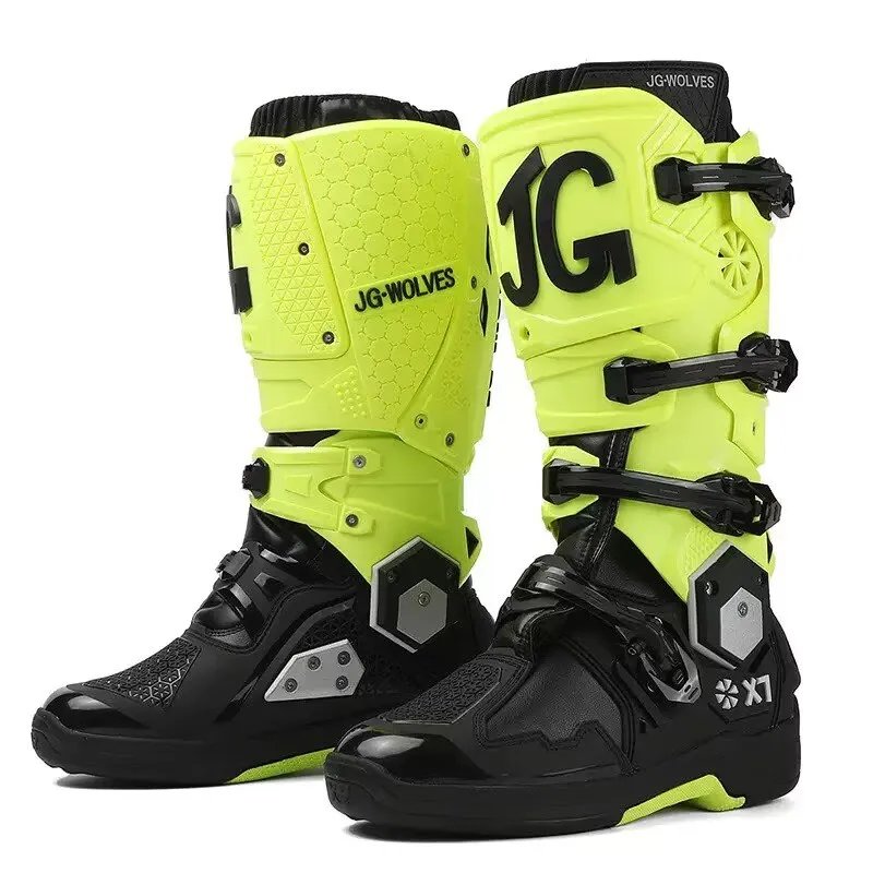 Motorcycle Boots Men Professional Motorcycle Boots Mens Long Motocross Off Road Racing Boots Wear Resistant Botas Para Moto