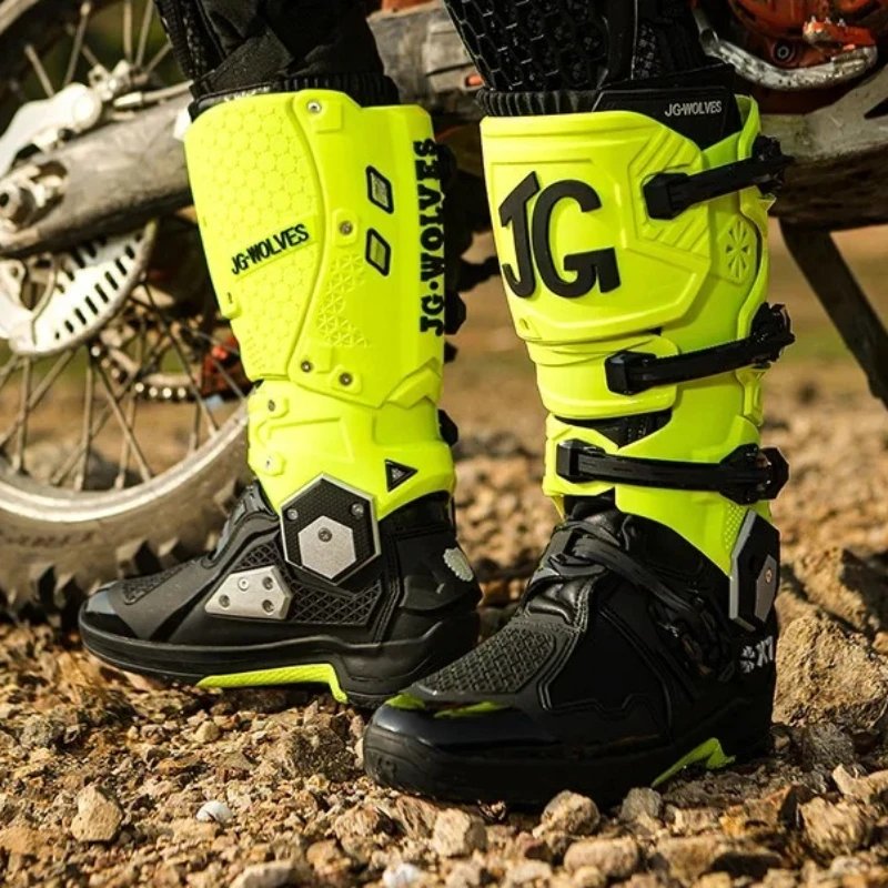 Motorcycle Boots Men Professional Motorcycle Boots Mens Long Motocross Off Road Racing Boots Wear Resistant Botas Para Moto