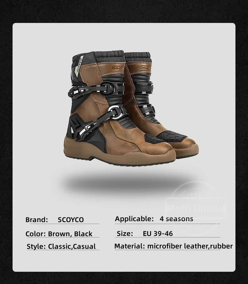 Scoyco Waterproof Breathable Men Women Motorcycle Boots for Off-Road Rally Riding with TPU Protection & Anti-Slip Scoyco Waterproof Breathable Men Women Motorcycle Boots for Off-Road Rally Riding with TPU Protection & Anti-Slip