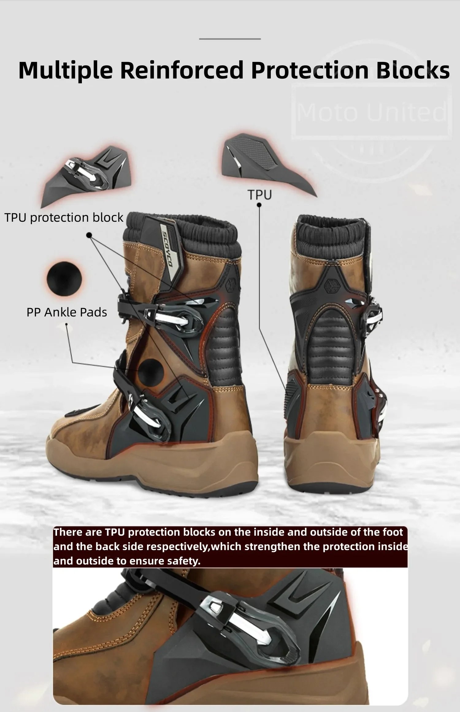 Scoyco Waterproof Breathable Men Women Motorcycle Boots for Off-Road Rally Riding with TPU Protection & Anti-Slip Scoyco Waterproof Breathable Men Women Motorcycle Boots for Off-Road Rally Riding with TPU Protection & Anti-Slip