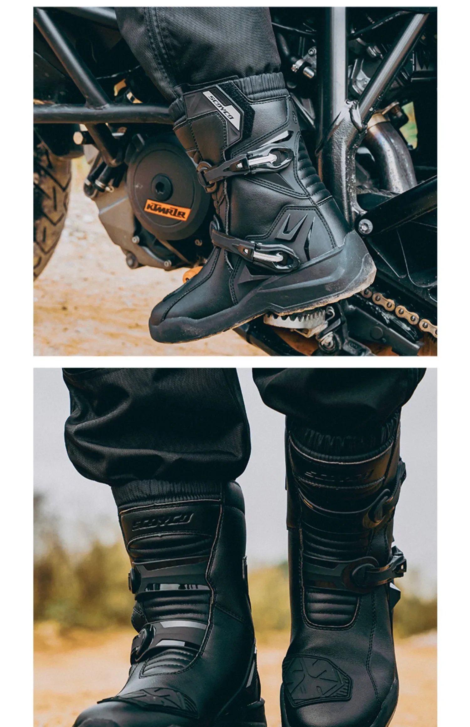 Scoyco Waterproof Breathable Men Women Motorcycle Boots for Off-Road Rally Riding with TPU Protection & Anti-Slip Scoyco Waterproof Breathable Men Women Motorcycle Boots for Off-Road Rally Riding with TPU Protection & Anti-Slip