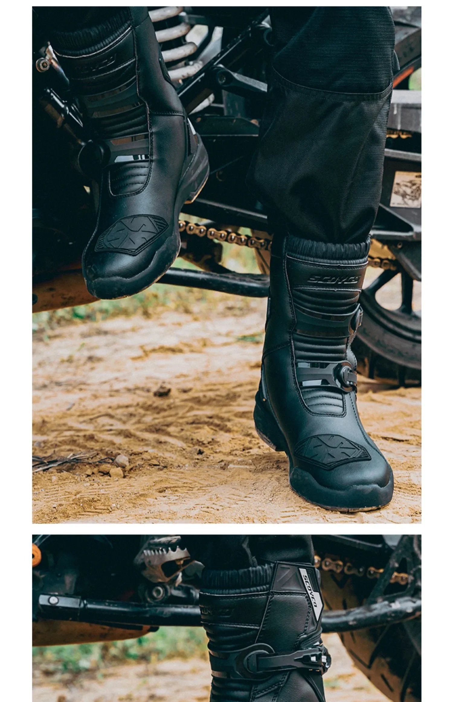 Scoyco Waterproof Breathable Men Women Motorcycle Boots for Off-Road Rally Riding with TPU Protection & Anti-Slip Scoyco Waterproof Breathable Men Women Motorcycle Boots for Off-Road Rally Riding with TPU Protection & Anti-Slip