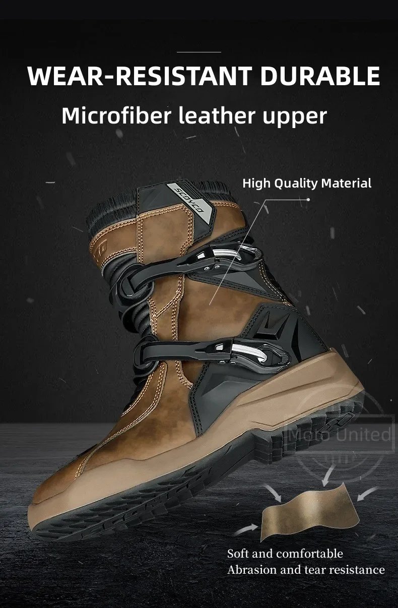 Scoyco Waterproof Breathable Men Women Motorcycle Boots for Off-Road Rally Riding with TPU Protection & Anti-Slip Scoyco Waterproof Breathable Men Women Motorcycle Boots for Off-Road Rally Riding with TPU Protection & Anti-Slip