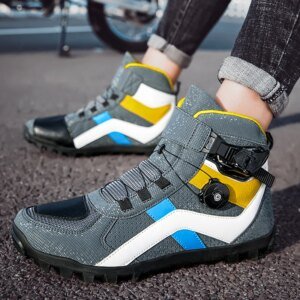 Riding boots, motorcycle mesh breathable off-road menās and womenās leather rally boots, waterproof motorcycle equipment, summer