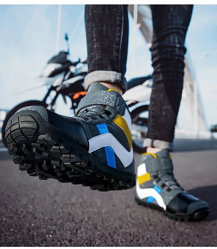 Riding boots, motorcycle mesh breathable off-road men's and women's leather rally boots, waterproof motorcycle equipment, summer