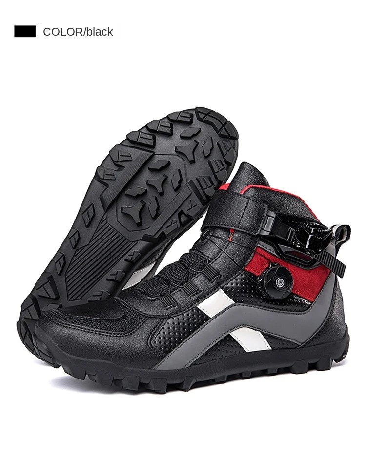 Riding boots, motorcycle mesh breathable off-road men's and women's leather rally boots, waterproof motorcycle equipment, summer