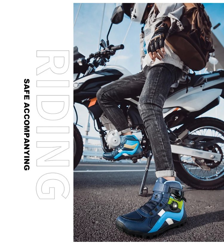 Riding boots, motorcycle mesh breathable off-road men's and women's leather rally boots, waterproof motorcycle equipment, summer