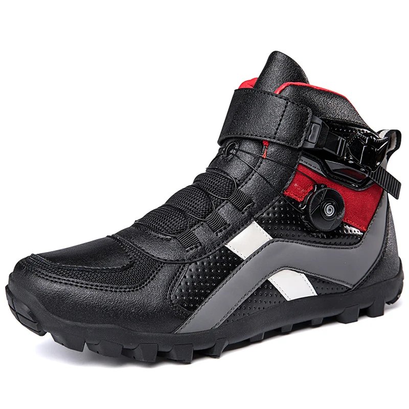 Riding boots, motorcycle mesh breathable off-road men's and women's leather rally boots, waterproof motorcycle equipment, summer