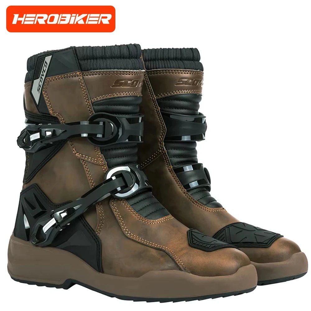 Motorcycle Riding Boots Waterproof And Anti Slip Off-road Motorcycle Riding Shoes Outdoor Sports Boots Riding Equipment