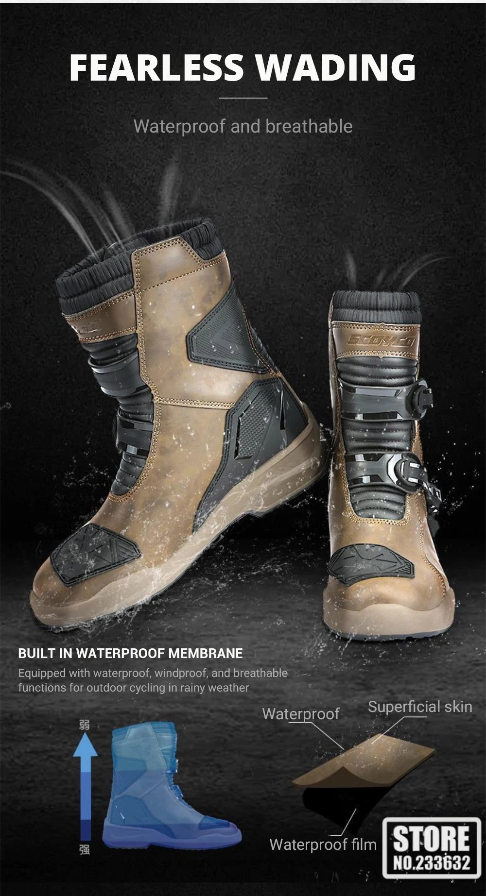 Motorcycle Riding Boots Waterproof And Anti Slip Off-road Motorcycle Riding Shoes Outdoor Sports Boots Riding Equipment Motorcycle Riding Boots Waterproof And Anti Slip Off-road Motorcycle Riding Shoes Outdoor Sports Boots Riding Equipment