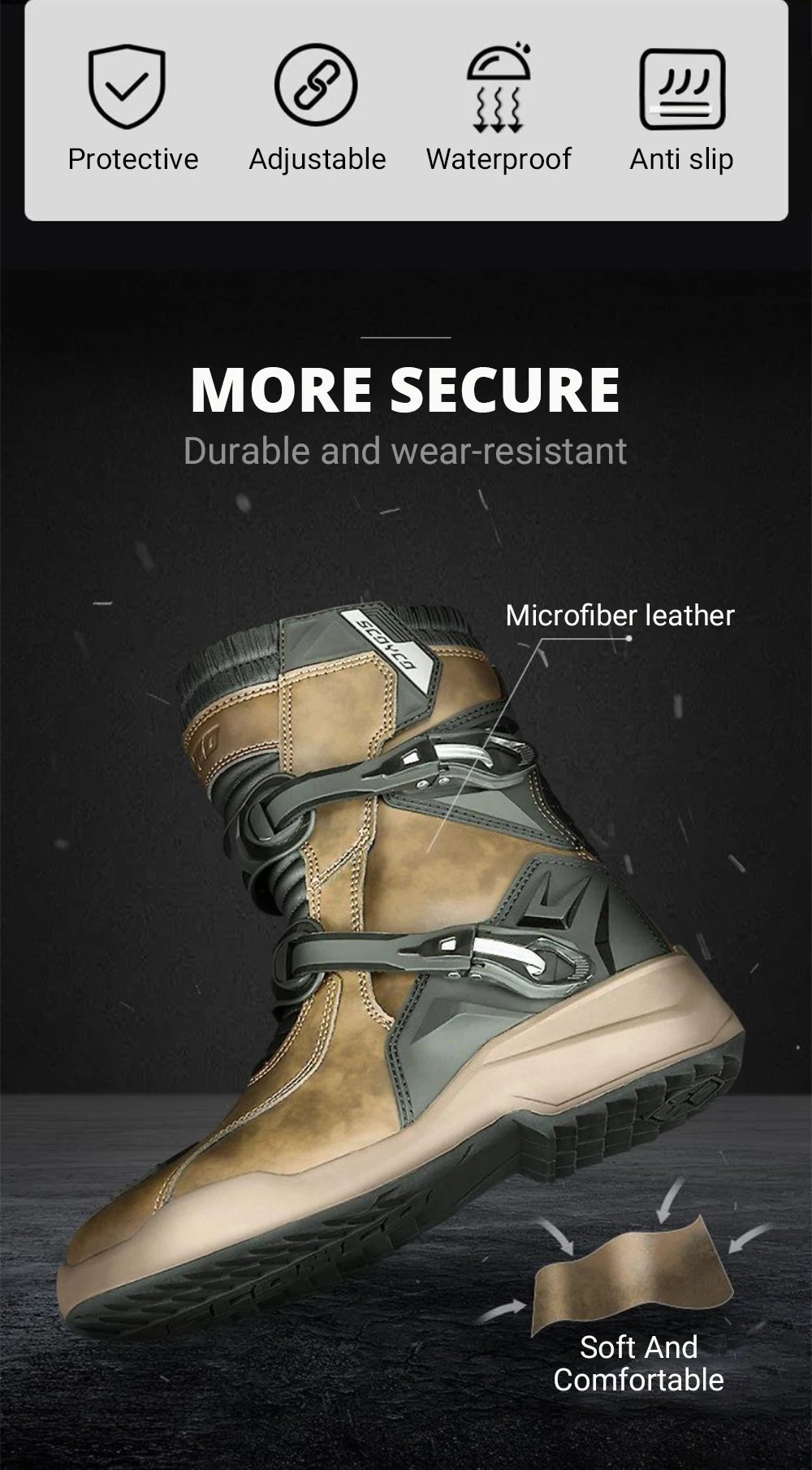 Motorcycle Riding Boots Waterproof And Anti Slip Off-road Motorcycle Riding Shoes Outdoor Sports Boots Riding Equipment Motorcycle Riding Boots Waterproof And Anti Slip Off-road Motorcycle Riding Shoes Outdoor Sports Boots Riding Equipment