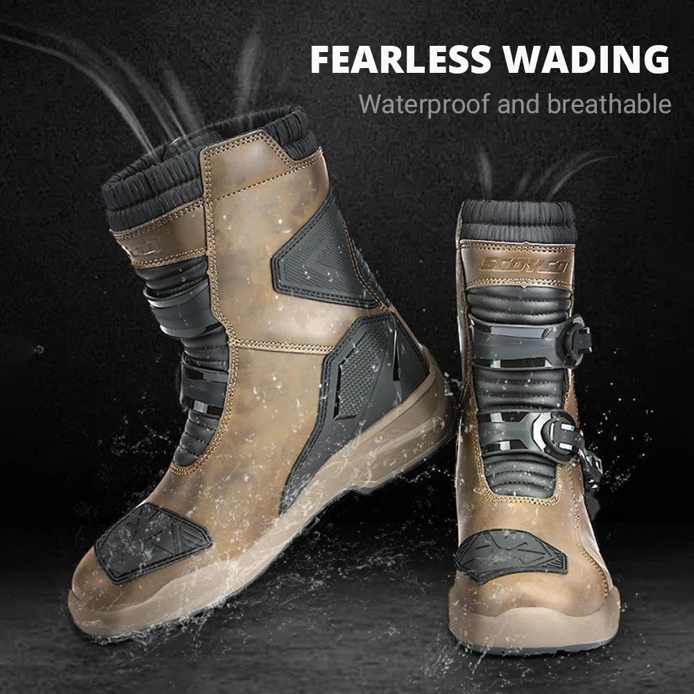 Motorcycle Riding Boots Waterproof And Anti Slip Off-road Motorcycle Riding Shoes Outdoor Sports Boots Riding Equipment