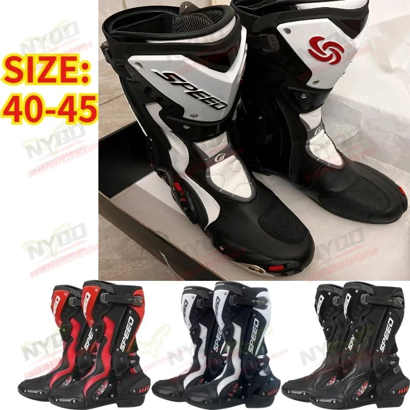 HOT  Men's Motorcycle Racing Waterproof Motorcycle Off-road Racing Rally Boots Four Seasons Anti-collision Protection Rider