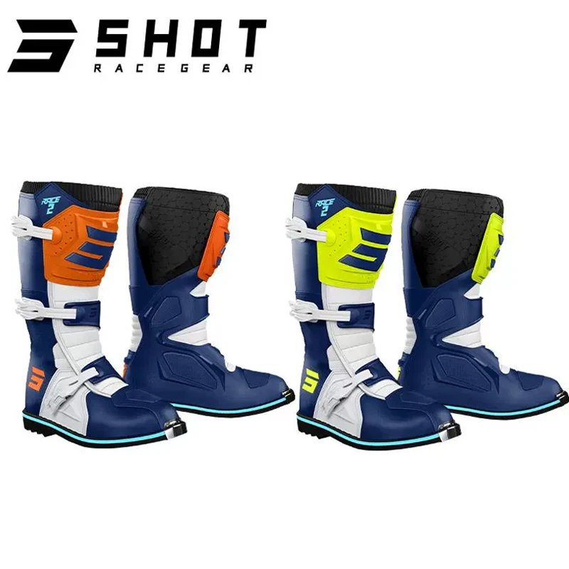 SHOT Race2 Kids & Youth Off-Road Boots, CE-Certified Impact Protection Ergonomic Comfort Fit for Motocross Trail Track Riding