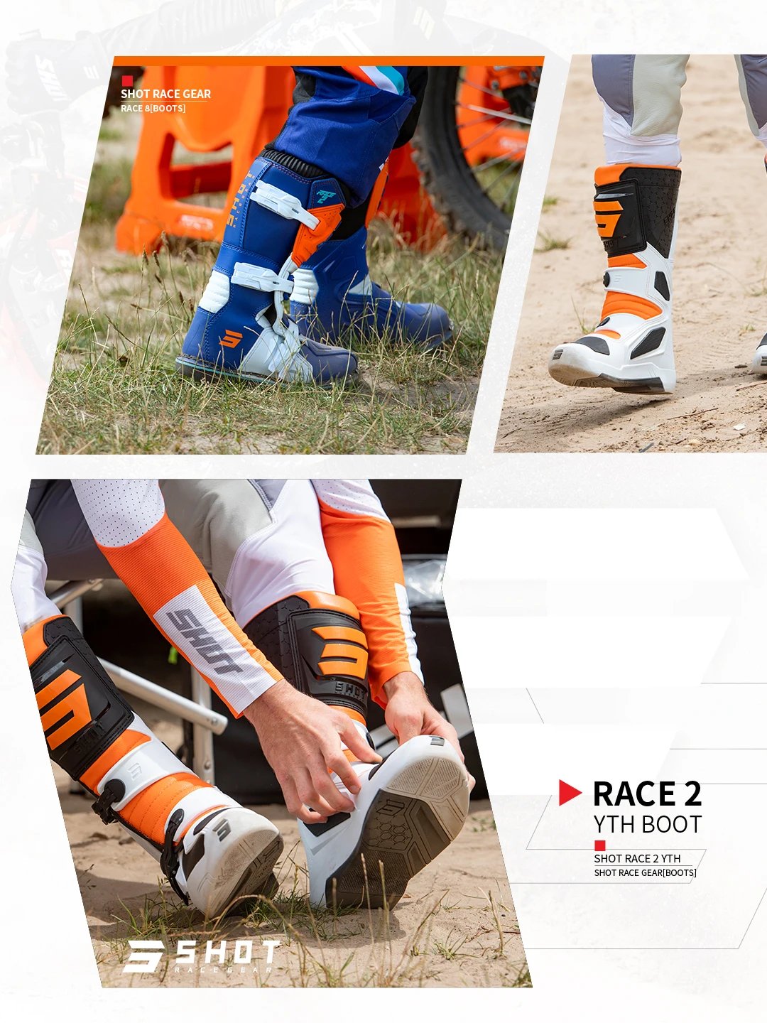SHOT Race2 Kids & Youth Off-Road Boots, CE-Certified Impact Protection Ergonomic Comfort Fit for Motocross Trail Track Riding SHOT Race2 Kids & Youth Off-Road Boots, CE-Certified Impact Protection Ergonomic Comfort Fit for Motocross Trail Track Riding