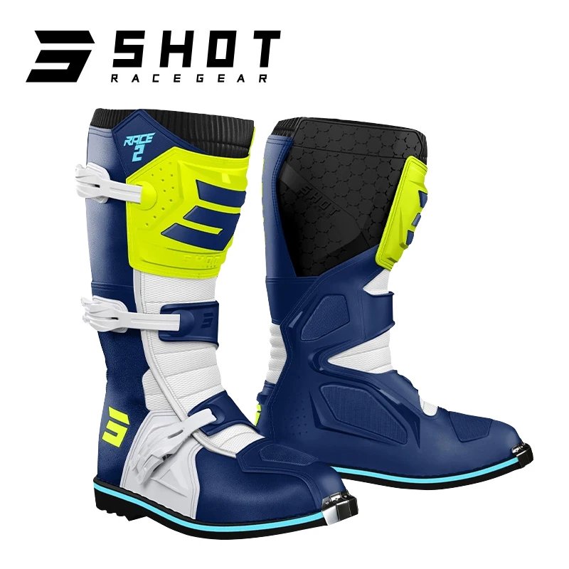SHOT Race2 Kids & Youth Off-Road Boots, CE-Certified Impact Protection Ergonomic Comfort Fit for Motocross Trail Track Riding