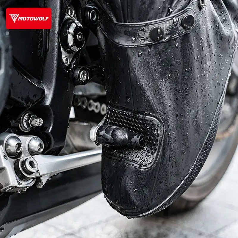 Motorcycle High Tube Rain Boots Waterproof Reflective Non-Slip Footwear Motorbike Cycling Bike Reusable Protection Accessories