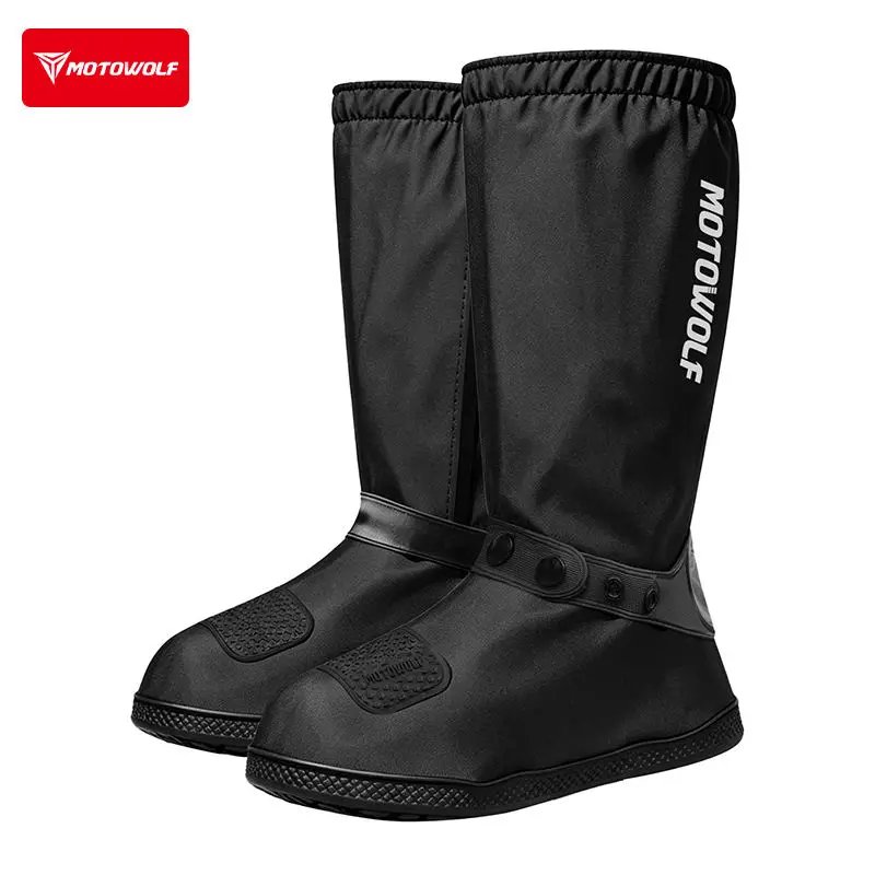 Motorcycle High Tube Rain Boots Waterproof Reflective Non-Slip Footwear Motorbike Cycling Bike Reusable Protection Accessories