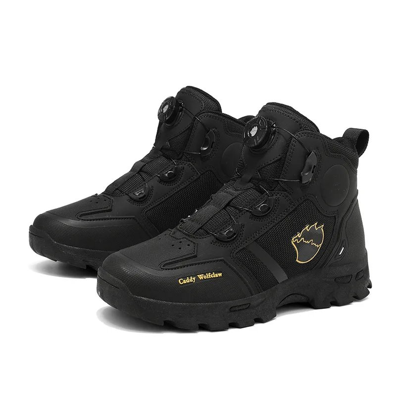 New All-Weather Motorcycle Riding Boots, Waterproof Anti-Drop Breathable Soft Off-Road Touring Racing Shoes for Male Bike Riders