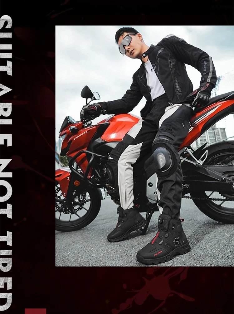 New All-Weather Motorcycle Riding Boots, Waterproof Anti-Drop Breathable Soft Off-Road Touring Racing Shoes for Male Bike Riders New All-Weather Motorcycle Riding Boots, Waterproof Anti-Drop Breathable Soft Off-Road Touring Racing Shoes for Male Bike Riders