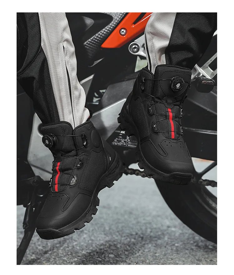 New All-Weather Motorcycle Riding Boots, Waterproof Anti-Drop Breathable Soft Off-Road Touring Racing Shoes for Male Bike Riders New All-Weather Motorcycle Riding Boots, Waterproof Anti-Drop Breathable Soft Off-Road Touring Racing Shoes for Male Bike Riders