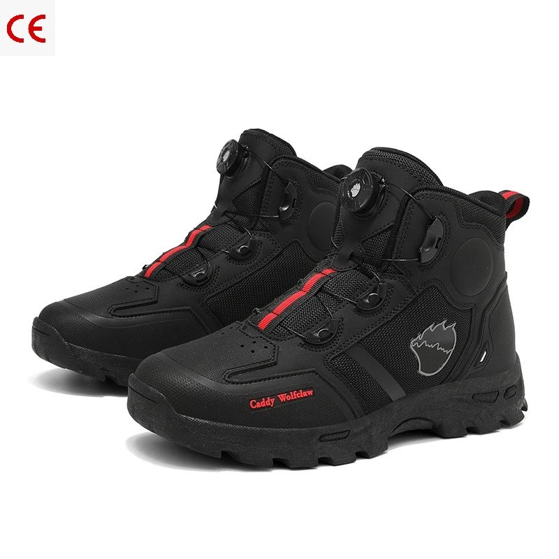 New All-Weather Motorcycle Riding Boots, Waterproof Anti-Drop Breathable Soft Off-Road Touring Racing Shoes for Male Bike Riders