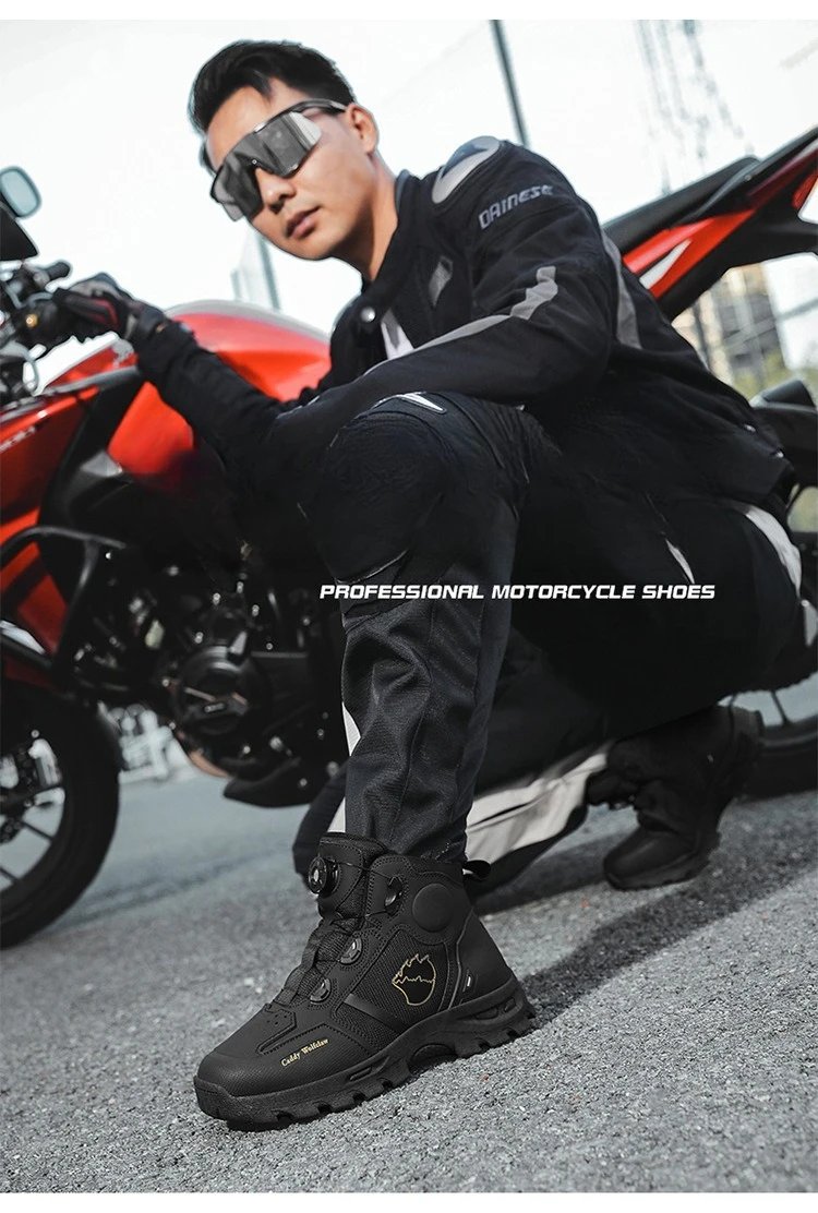 New All-Weather Motorcycle Riding Boots, Waterproof Anti-Drop Breathable Soft Off-Road Touring Racing Shoes for Male Bike Riders New All-Weather Motorcycle Riding Boots, Waterproof Anti-Drop Breathable Soft Off-Road Touring Racing Shoes for Male Bike Riders