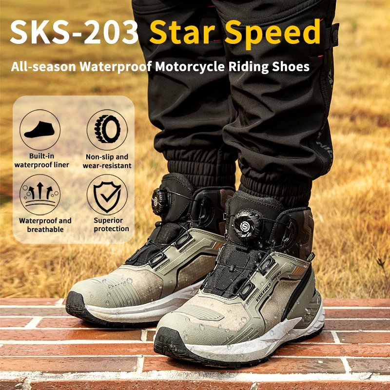 SFK 2026 Newest Motorcycle Riding Protective Boots Waterproof Shoes Breathable Enhanced Protection Equipment Non-slip Anti-fall