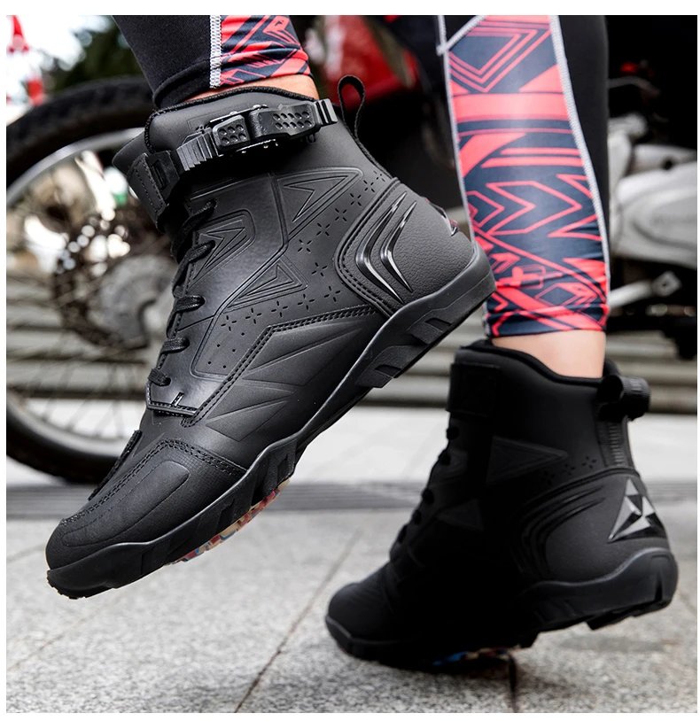 Men's Motorcycle Boots Breathable Leather Motorbike Shoes Men Anti-fall Motocross Riding Shoes Waterproof Anti-slip Motos Boot Men's Motorcycle Boots Breathable Leather Motorbike Shoes Men Anti-fall Motocross Riding Shoes Waterproof Anti-slip Motos Boot