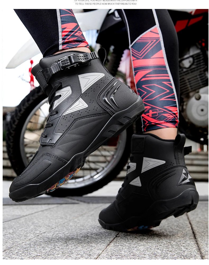 Men's Motorcycle Boots Breathable Leather Motorbike Shoes Men Anti-fall Motocross Riding Shoes Waterproof Anti-slip Motos Boot Men's Motorcycle Boots Breathable Leather Motorbike Shoes Men Anti-fall Motocross Riding Shoes Waterproof Anti-slip Motos Boot