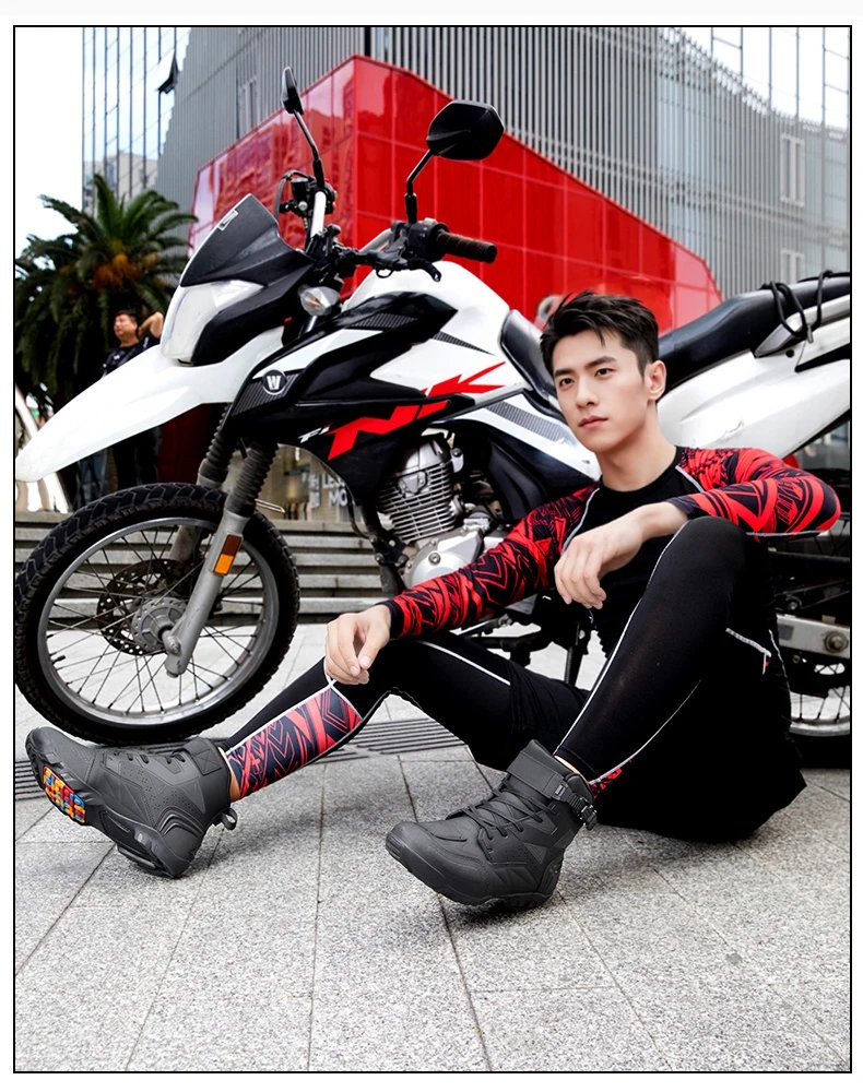 Men's Motorcycle Boots Breathable Leather Motorbike Shoes Men Anti-fall Motocross Riding Shoes Waterproof Anti-slip Motos Boot Men's Motorcycle Boots Breathable Leather Motorbike Shoes Men Anti-fall Motocross Riding Shoes Waterproof Anti-slip Motos Boot