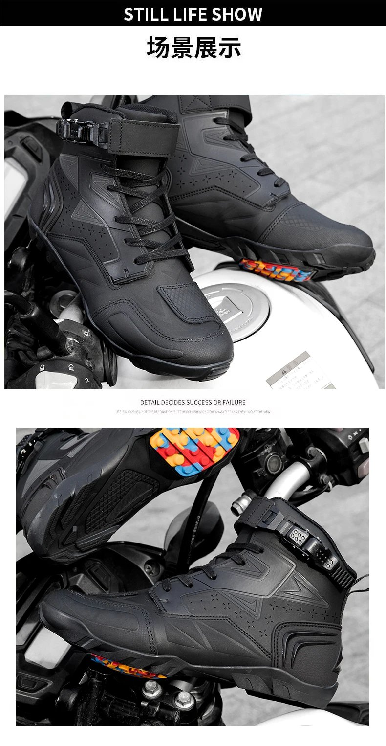 Men's Motorcycle Boots Breathable Leather Motorbike Shoes Men Anti-fall Motocross Riding Shoes Waterproof Anti-slip Motos Boot Men's Motorcycle Boots Breathable Leather Motorbike Shoes Men Anti-fall Motocross Riding Shoes Waterproof Anti-slip Motos Boot