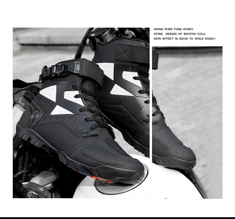 Men's Motorcycle Boots Breathable Leather Motorbike Shoes Men Anti-fall Motocross Riding Shoes Waterproof Anti-slip Motos Boot Men's Motorcycle Boots Breathable Leather Motorbike Shoes Men Anti-fall Motocross Riding Shoes Waterproof Anti-slip Motos Boot