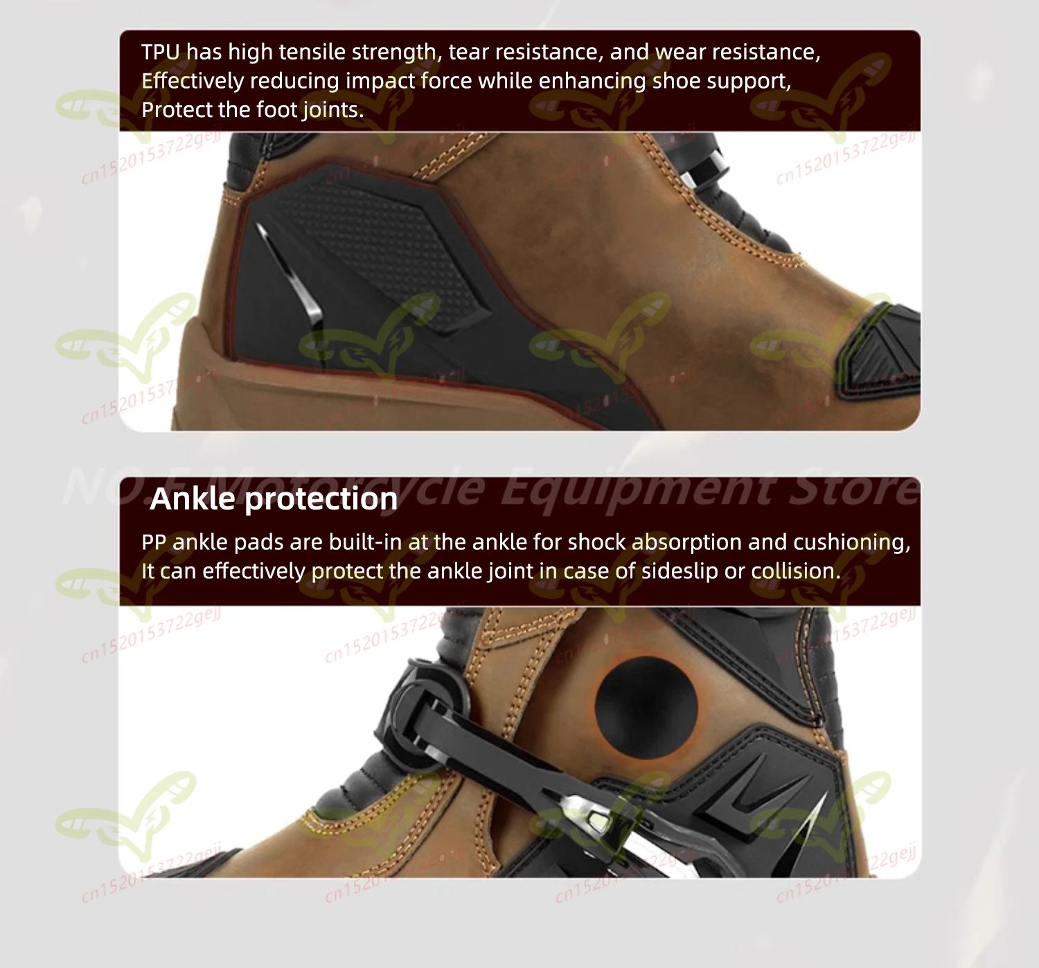 SCOYCO Men's Motorcycle Protective Boots Waterproof Motocross Shoes TPU Leather Anti-slip High Top Boots for Rally Riding